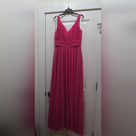 Azazie Pierrette Fuchsia Chiffon Dress - Picture 3 of 9